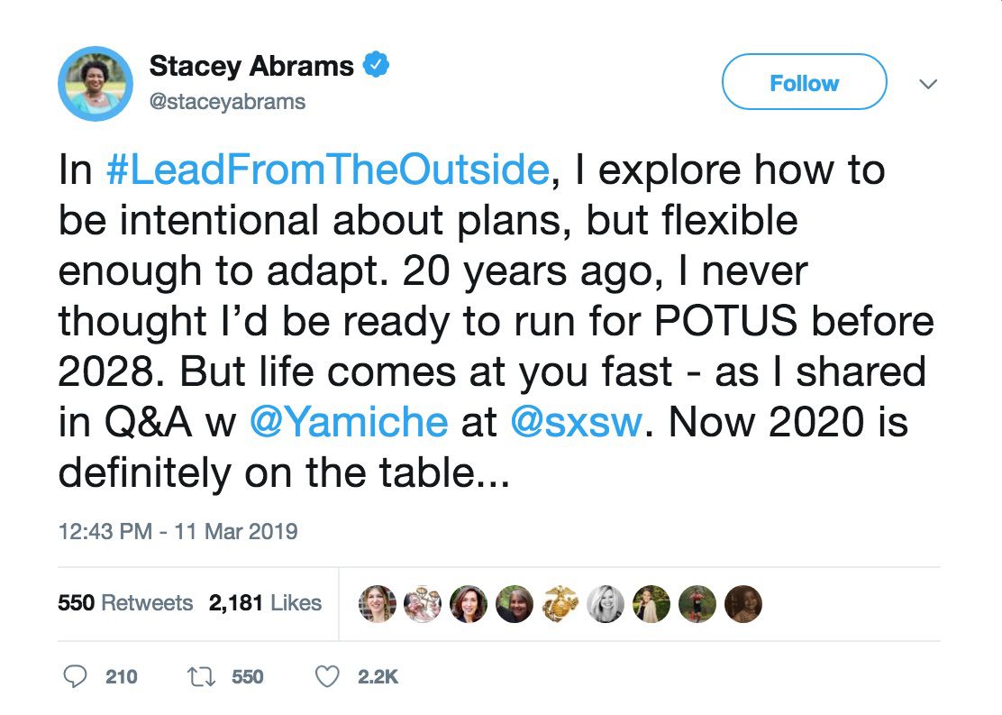 Stacey Abrams says 2020 presidential run ‘definitely on the table’